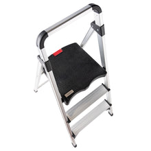 Load image into Gallery viewer, Topfun New Topfun Folding 3 Step Ladder, Safety Lock Design, Sturdy Steel Ladder with Convenient Handgrip and Anti-Slip Wide Pedal, 300lbs Capacity, Portable Foldable Step Stool (3-Step)