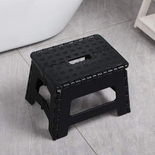 Load image into Gallery viewer, Topfun Folding Step Stool, 9 inch Non-Slip Footstool for Adults or Kids, Sturdy Safe Enough, Holds up to 300 Lb, Foldable Step Stools Storage/Open Easy, for Kitchen,Toilet,Office,RV (Black, 9inch)
