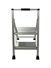 Load image into Gallery viewer, Sikobin 2-Step Step Stool with Handle | Non-Slip Rubber Feet | Wide Treads | Lightweight Sturdy Metal Step Stool for Home and Garage - 300 lb Capacity (Steel)
