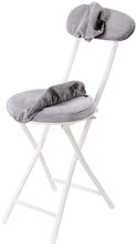 Load image into Gallery viewer, Topfun Folding Chair, 17 inch Lightweight Metal and Resilience Sponge Pad Round Stools, 300lb Capacity, Foldable Fabric Chair for Dorm, Rec Room, with Washable Cloth Cover (Grey, with Backrest)
