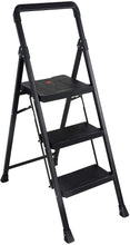 Load image into Gallery viewer, Topfun Folding 2 Step Ladder, Safety Lock Design, Sturdy Steel Ladder with Convenient Handgrip and Anti-Slip Wide Pedal, 300lbs Capacity, Portable Foldable Step Stool (3-Step)
