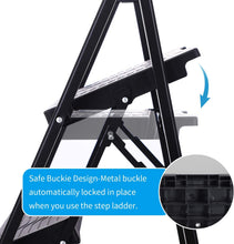Load image into Gallery viewer, Topfun Folding 2 Step Ladder, Safety Lock Design, Sturdy Steel Ladder with Convenient Handgrip and Anti-Slip Wide Pedal, 300lbs Capacity, Portable Foldable Step Stool (3-Step)
