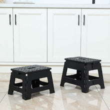Load image into Gallery viewer, Topfun Folding Step Stool, 9 inch Non-Slip Footstool for Adults or Kids, Sturdy Safe Enough, Holds up to 300 Lb, Foldable Step Stools Storage/Open Easy, for Kitchen,Toilet,Office,RV (Black, 9inch)
